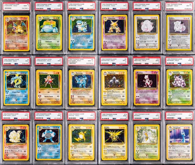 1999 Pokemon Unlimited Base Set PSA MINT 9 Complete Set (102) - Featuring Rare Holo Blastoise, Venusaur, Charizard