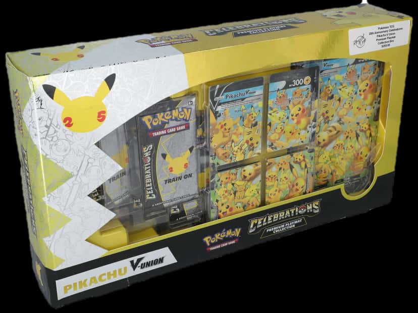 Celebrations Pikachu V Union Premium Playmat Collection collection box