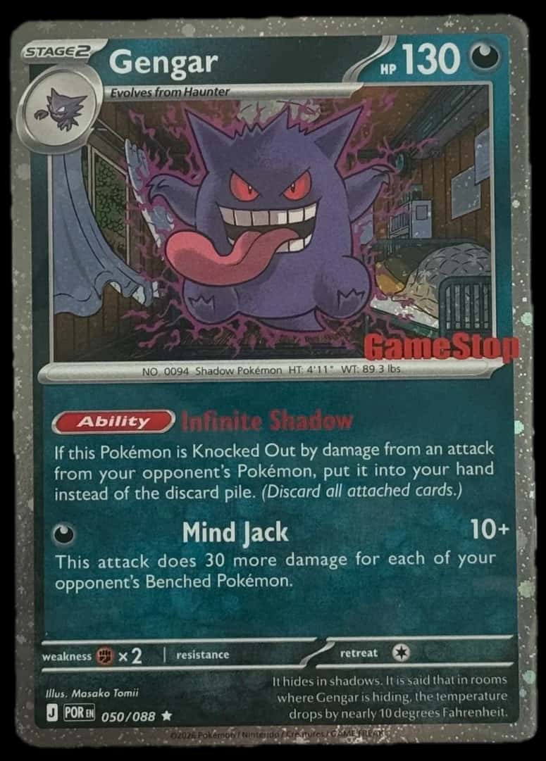 Pokemon Tcg Scarlet & Violetprismatic Evolutions Gengar Promo 050088 sealed promo card [gamestop]