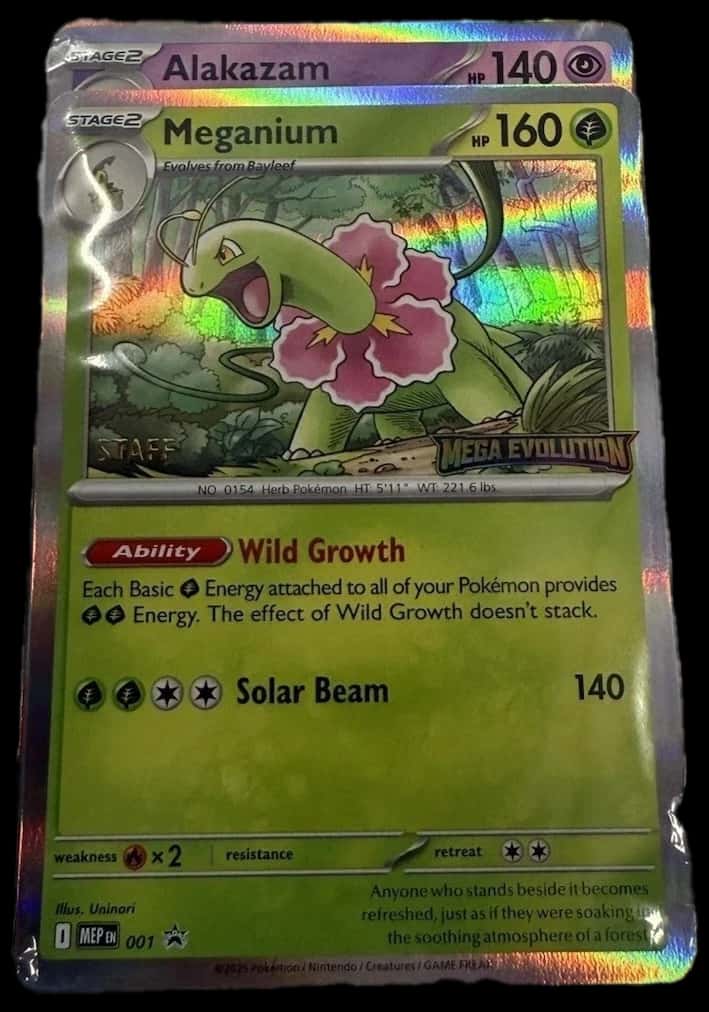 Mega Evolution Prerelease Staff Promo Cards sealed promo card