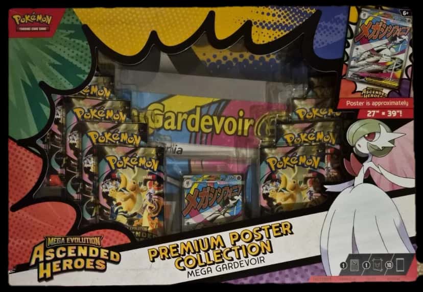 Ascended Heroes Mega Gardevoir Premium Poster Collection And First Partners Deluxe Pin Collection collection box