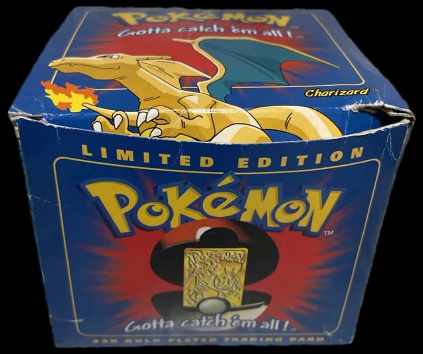 Burger King 23K Gold Plated Charizard Trading Card collection box