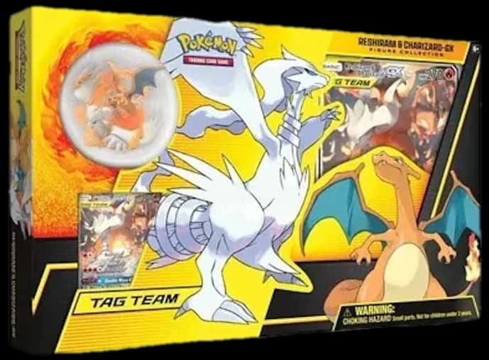 Unbroken Bonds Reshiram & Charizard Figure Collection collection box