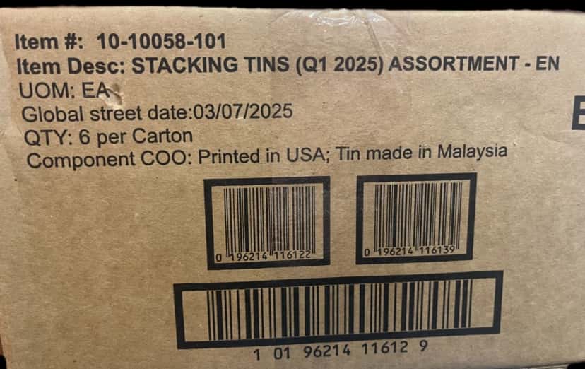 Stacking Tins Q1 2025 Assortment tin