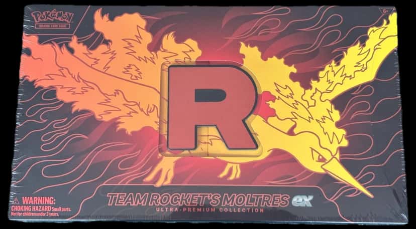 Destined Rivals Team Rockets Moltres Ultra Premium Collection collection box
