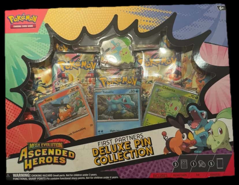 Mega Evolution First Partners Deluxe Pin Collection collection box