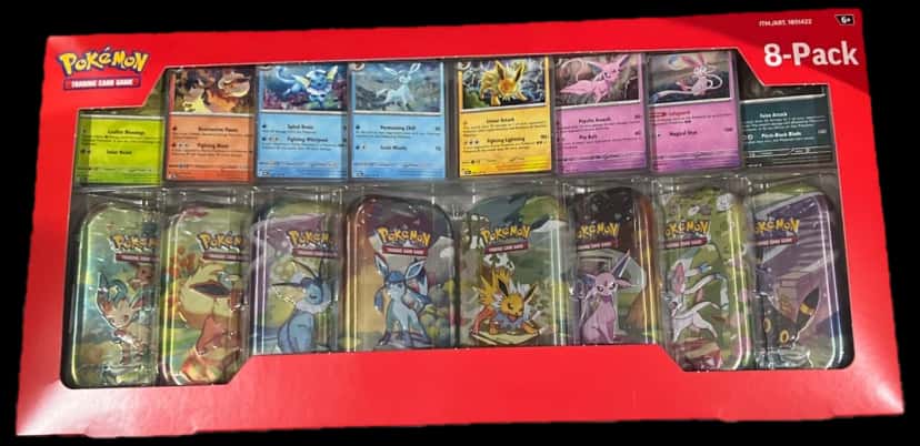 Prismatic Evolutions Mini Tin Bundle collection box [costco]