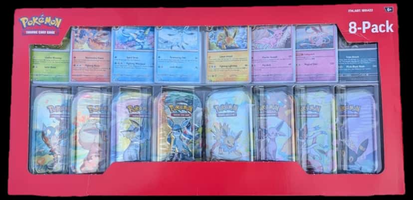 Prismatic Evolutions Mini Tin Bundle collection box