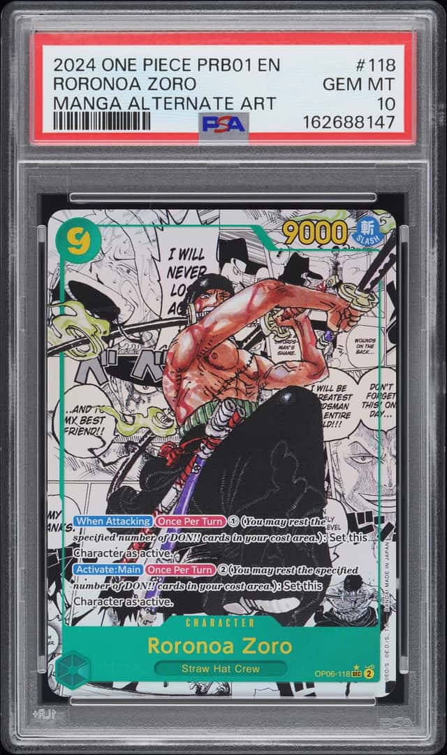 2024 One Piece the Best Premium Booster Manga Alternate Art Roronoa Zoro #OP06118