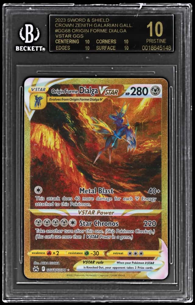 2023 Pokemon Sword and Shield Crown Zenith Galarian Gallery Secret Rare Origin Forme Dialga Vstar #GG68