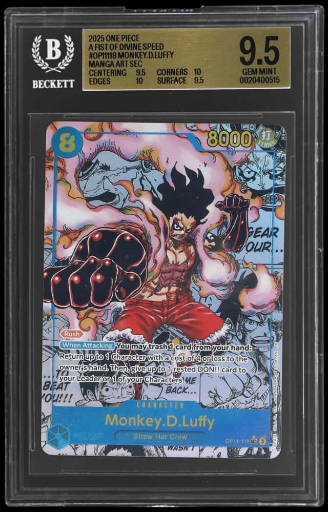 2025 One Piece A Fist of Divine Speed Manga Alternate Art Monkey D. Luffy #OP11-118