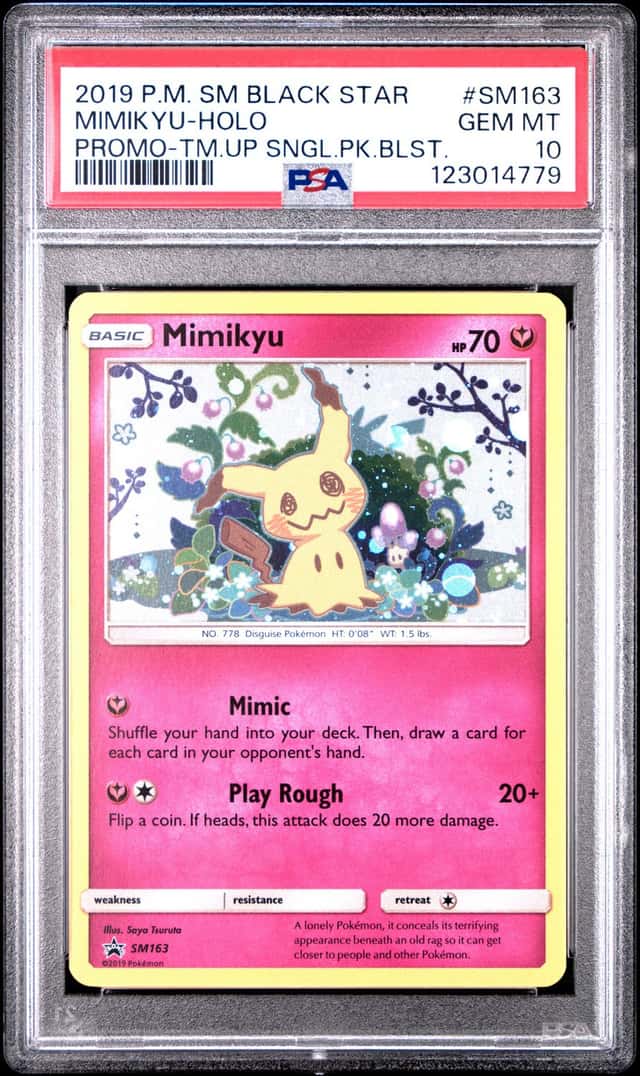 2019 Pokemon Sun and Moon Black Star Promo Team Up Single Pack Blisters Holo Mimikyu #SM163