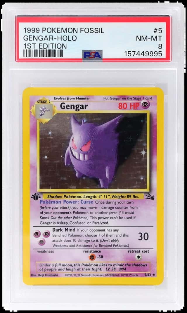 1999 Pokemon Fossil 1st Edition Holo Gengar #5