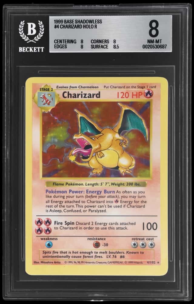 1999 Pokemon Game Shadowless Holo Charizard #4