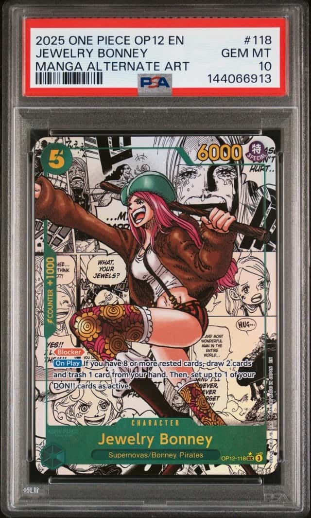 2025 One Piece OP12 EN Manga Alternate Art #118 Jewelry Bonney PSA 10 GEM MINT