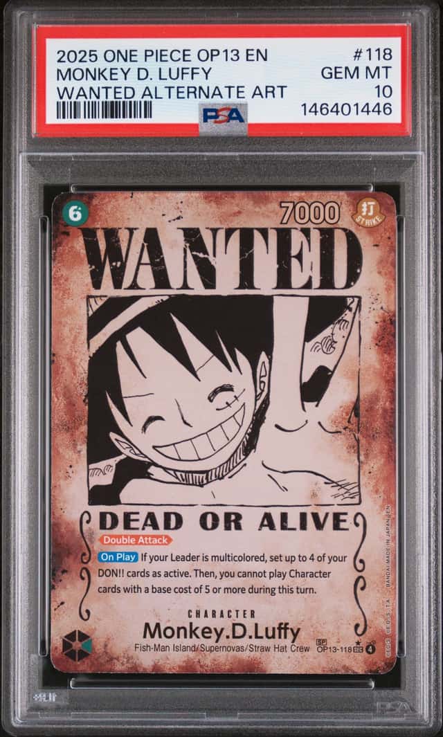 2025 One Piece Carrying On His Will Wanted Alternate Art Monkey D. Luffy #OP13118