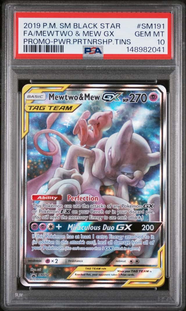 2019 Pokemon Sun and Moon Black Star Promo Power Partnership Tins Mew/Mewtwo Gx #SM191