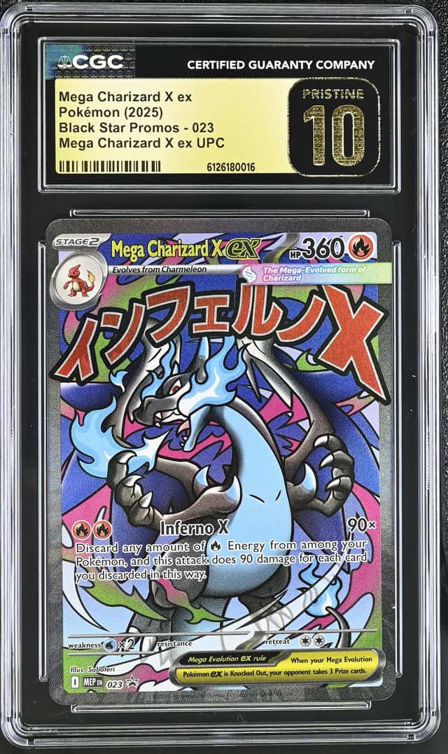 Mega Charizard X ex #023 CGC PRISTINE 10 2025 Pokemon Black Star Promo UPC 🔥