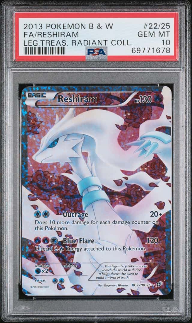 2013 POKEMON FA/RESHIRAM B & W LEGENDARY TREASURES RADIANT COLL #RC22 PSA 10