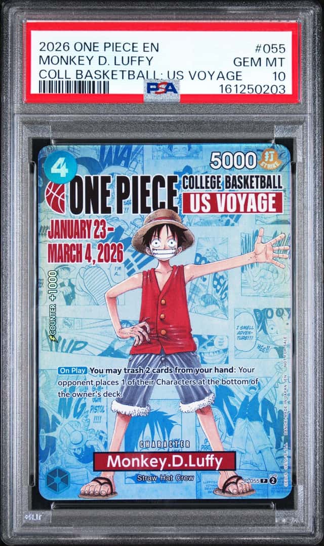 2026 One Piece EN College Basketball US Voyage #055 Monkey D Luffy PSA 10