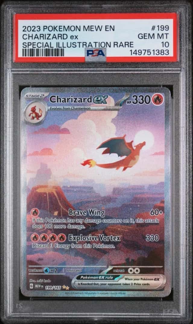 POKEMON CHARIZARD ex 2023 MEW EN-151 #199 SP ILLUS RARE PSA 10