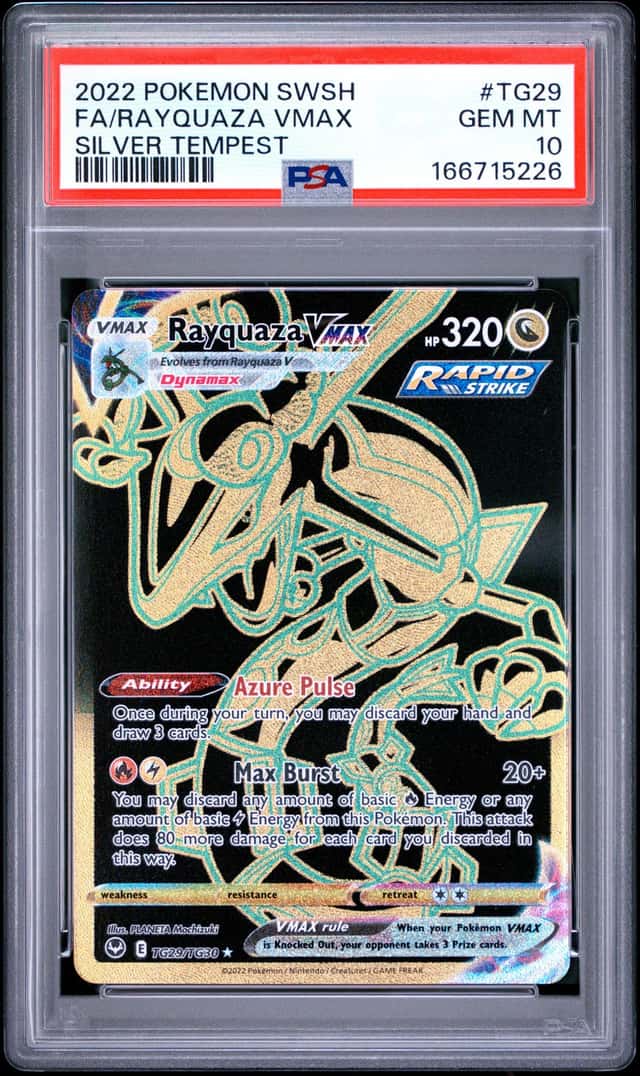 Pokemon 2022 Rayquaza VMAX TG29/TG30 Full Art Silver Tempest GEM MINT PSA 10