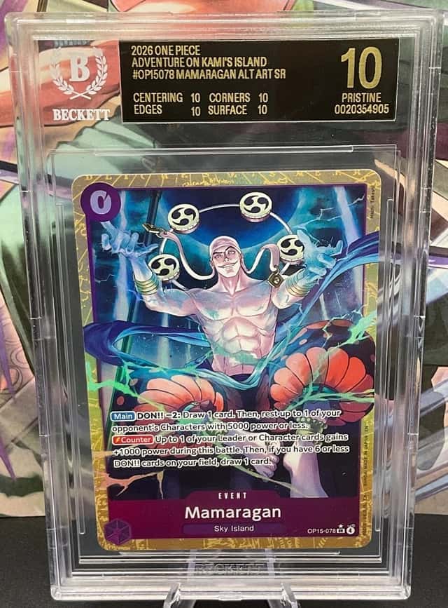 2026 One Piece OP15-078 Mamaragan Alt Art SR BGS 10 BLACK LABEL POP 1!