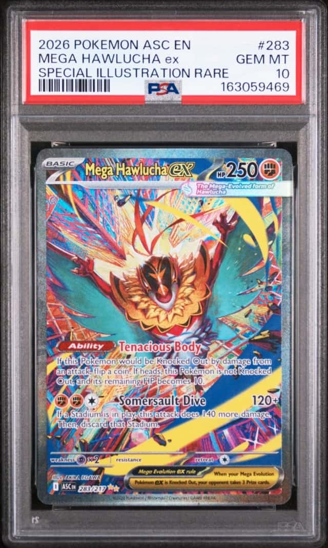 2026 POKEMON ASCENDED HEROES SPECIAL ILLUSTRATION RARE MEGA HAWLUCHA EX PSA 10