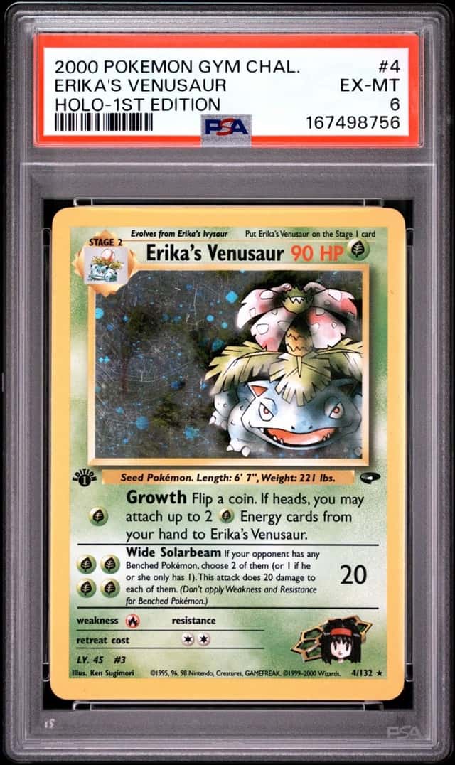 2000 POKEMON GYM CHALLENGE HOLO-1ST EDITION #4 ERIKA'S VENUSAUR PSA 6