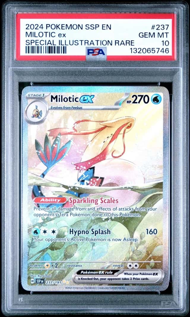 2024 POKEMON SURGING SPARKS SPECIAL ILLUSTRATION RARE #237 MILOTIC EX PSA 10