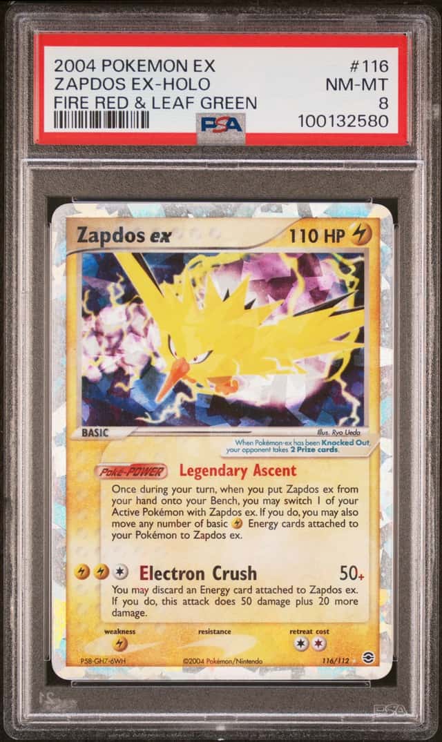 Pokemon 2004 Zapdos ex 116/112 EX FireRed & LeafGreen Holo PSA 8