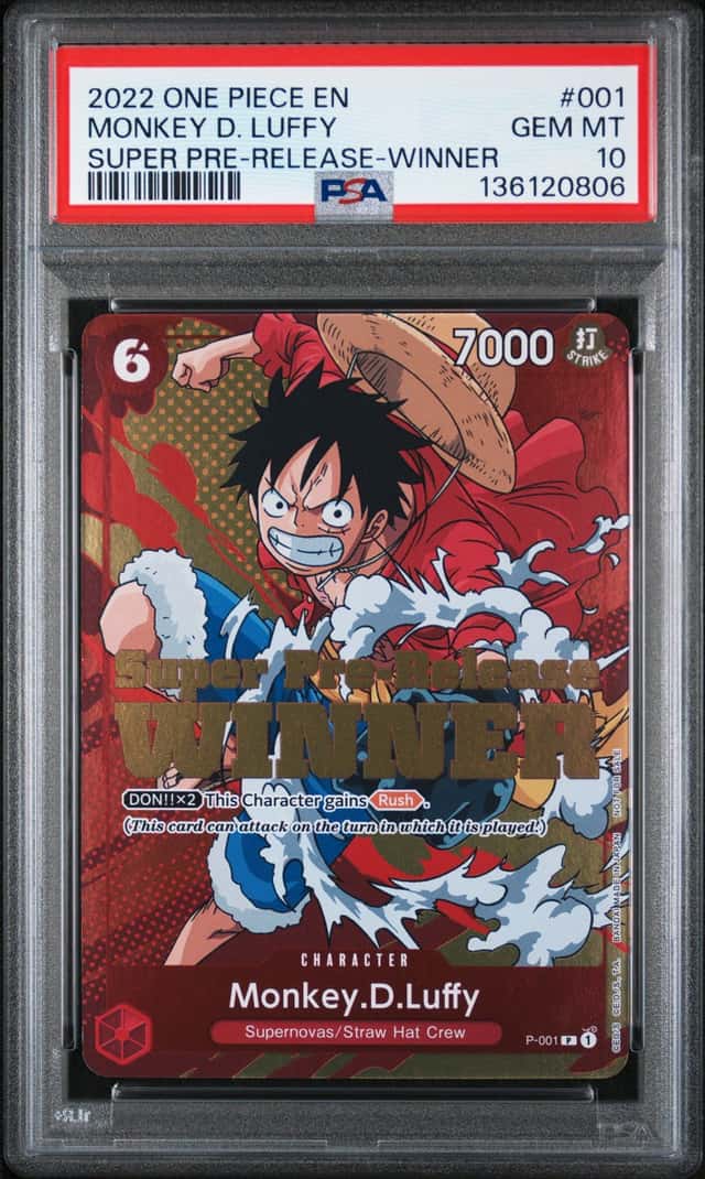 2022 One Piece Super Pre-Release Winner #001 Monkey D Luffy PSA 10 GEM MINT