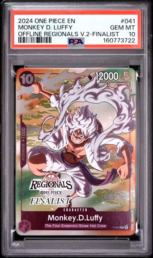 2024 One Piece EN Offline Regionals V2. Finalist #041 Monkey D Luffy PSA 10