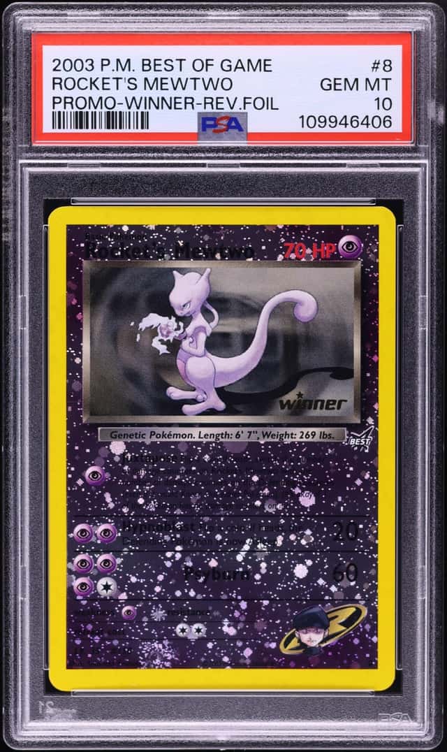 2003 Pokemon Best Of Game Promo Winner Reverse Holo Rocket's Mewtwo #8 PSA 10 GEM MINT
