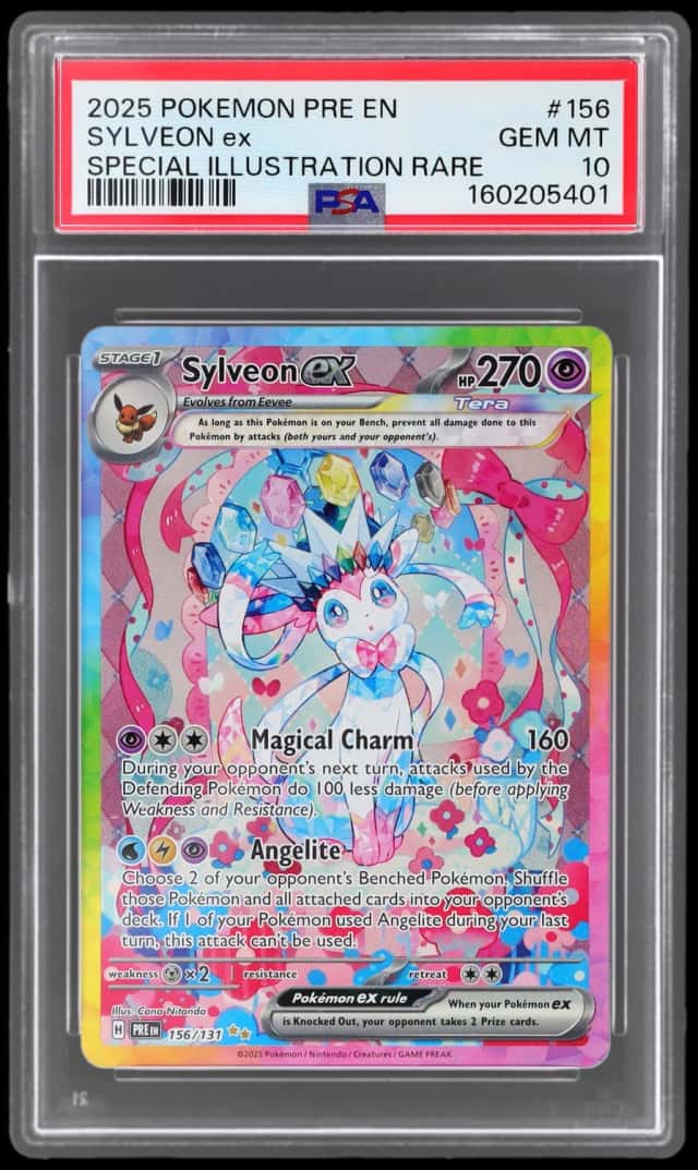 2025 Pokemon Scarlet and Violet Prismatic Evolutions Special Illustration Rare Sylveon Ex #156
