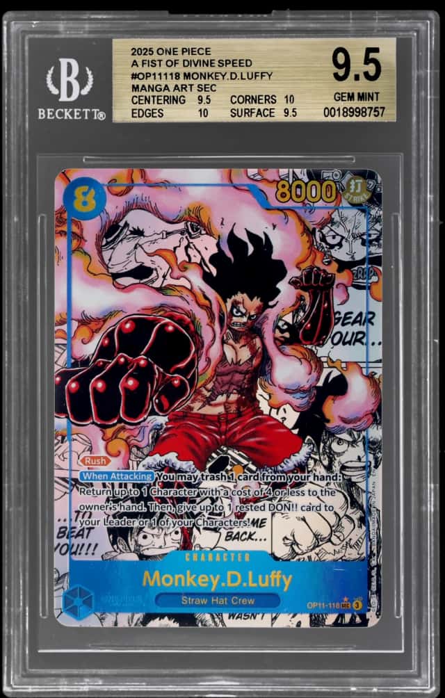 2025 One Piece A Fist of Divine Speed Manga Alternate Art Monkey D. Luffy #OP11-118