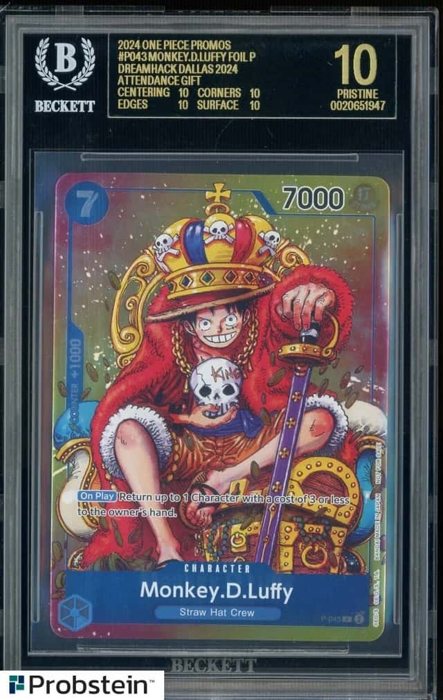 2024 One Piece #P043 Monkey D Luffy Convention Exclusive Foil BGS 10 BLACK LABEL