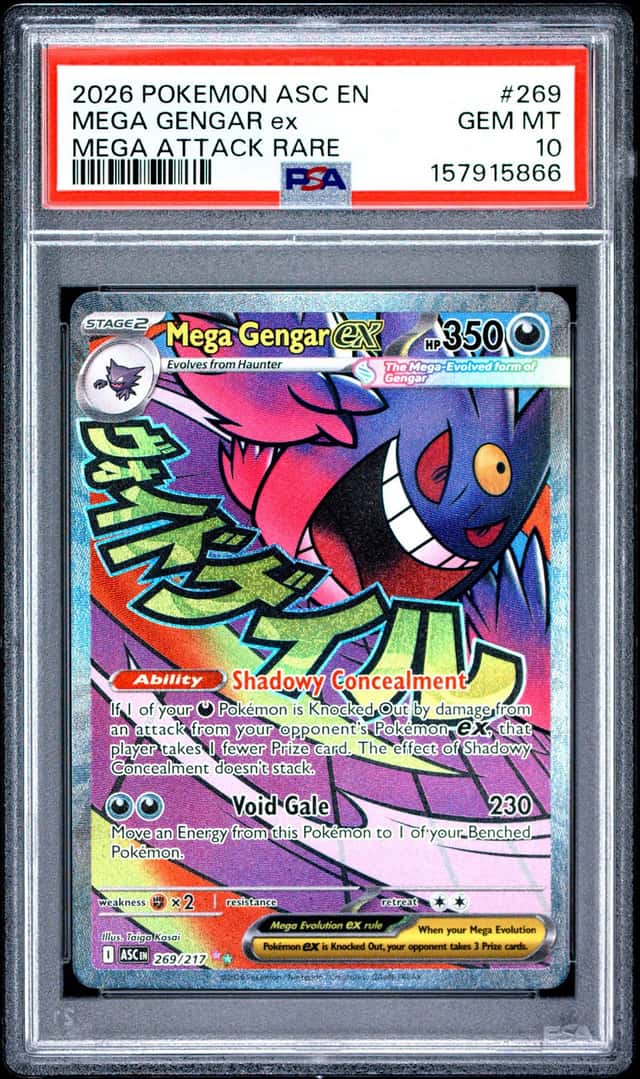 2026 POKEMON ASC EN-ASCENDED HEROES MEGA ATTACK RARE #269 MEGA GENGAR EX PSA 10