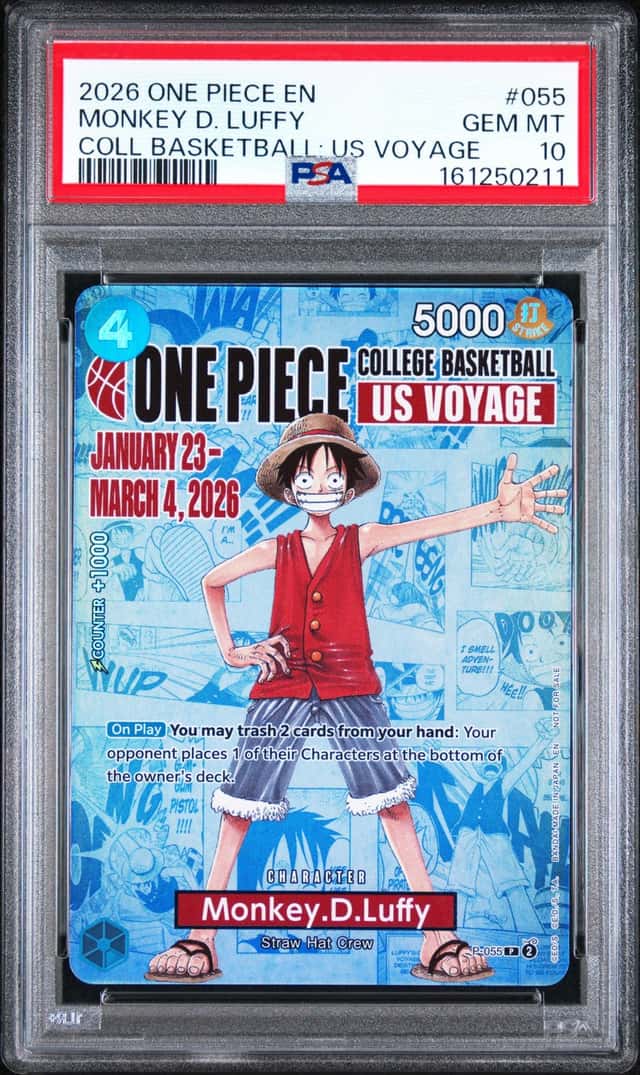 2026 One Piece EN College Basketball US Voyage #055 Monkey D Luffy PSA 10