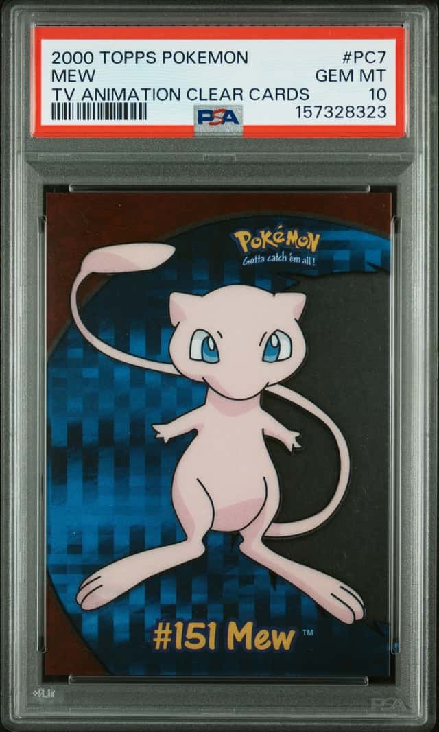 MEW 2000 POKEMON TV ANIMATION EDITION CLEAR CARDS PC7 PSA 10 Q3626