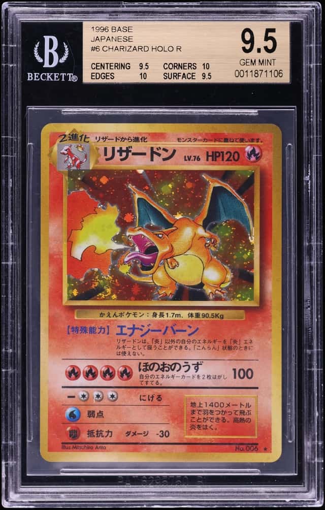 1996 Pokemon Japanese Base Set Holo Charizard #6 BGS 9.5 GEM MINT