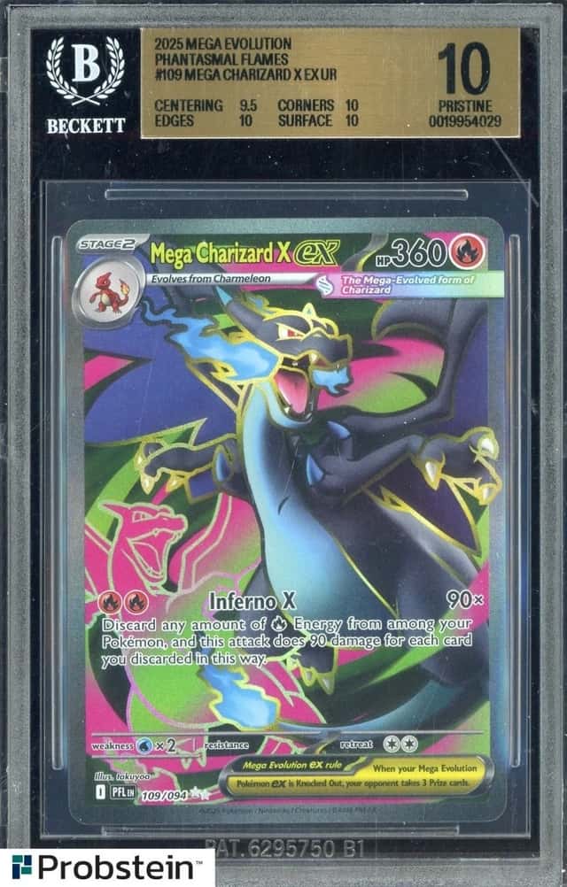 2025 Pokemon PFL EN Ultra Rare #109 Mega Charizard X ex BGS 10 PRISTINE