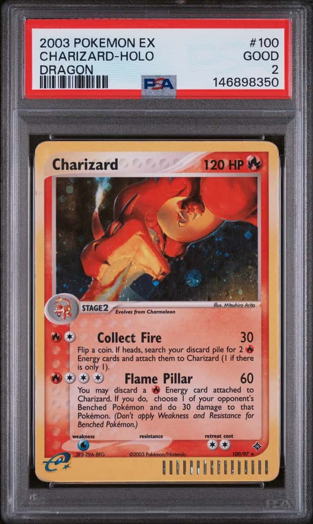 2003 POKEMON EX DRAGON #100 CHARIZARD-HOLO DRAGON PSA 2 GD
