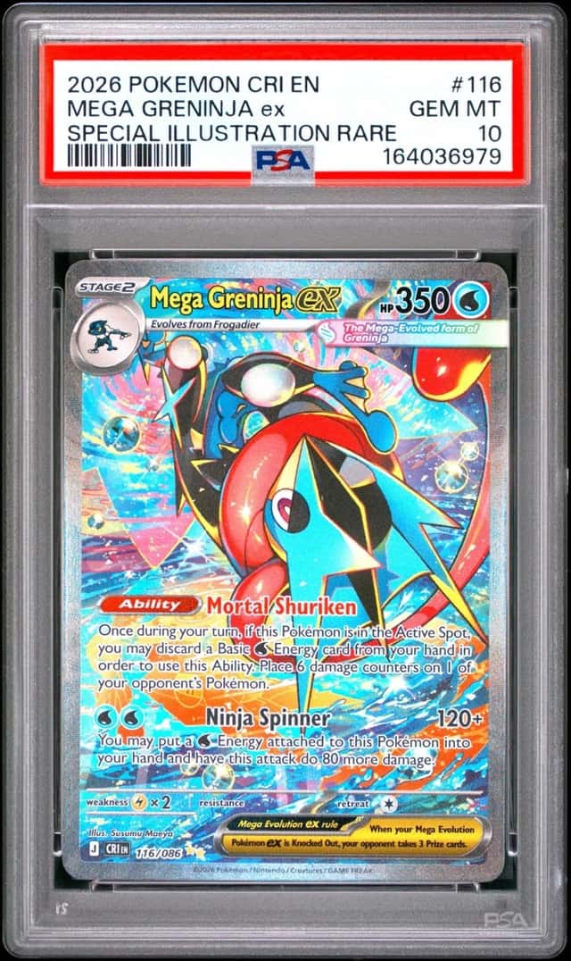 2026 POKEMON CHAOS RISING ILLUSTRATION RARE #116 MEGA GRENINJA EX PSA 10