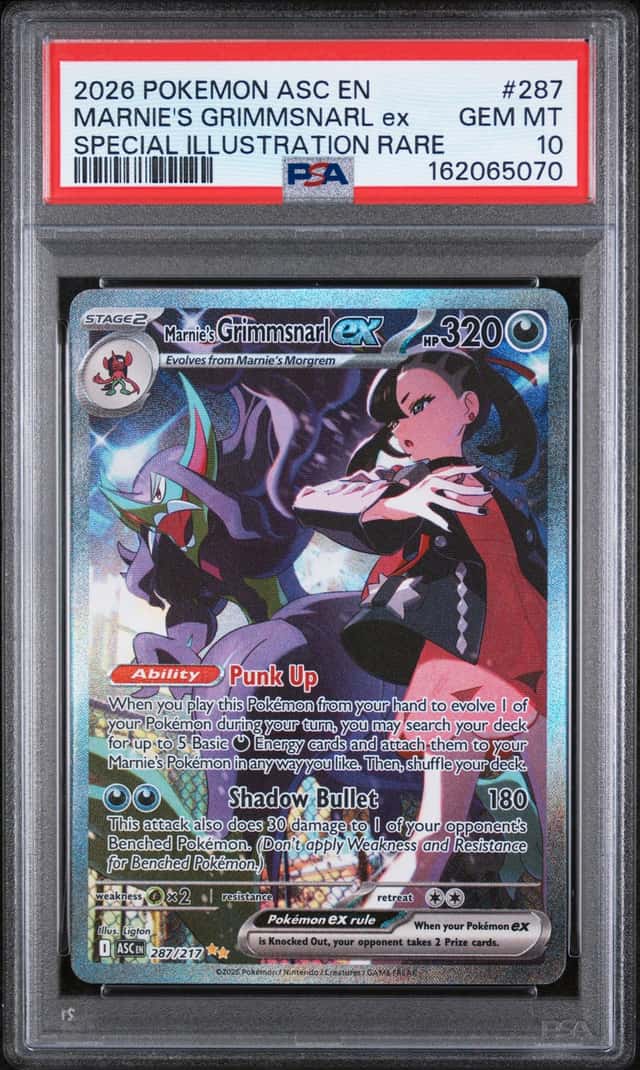 2026 POKEMON ASC EN-ASCENDED HEROES #287 MARNIE'S GRIMMSNARL ex SIR PSA 10