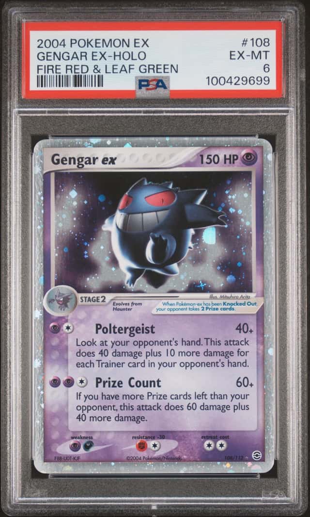 Pokemon 2004 Gengar ex 108/112 EX FireRed & LeafGreen Holo PSA 6