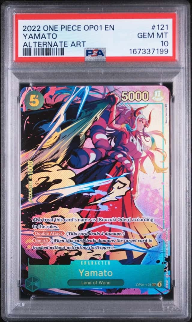 2022 ONE PIECE OP01-ROMANCE DAWN ALTERNATE ART #121 YAMATO PSA 10