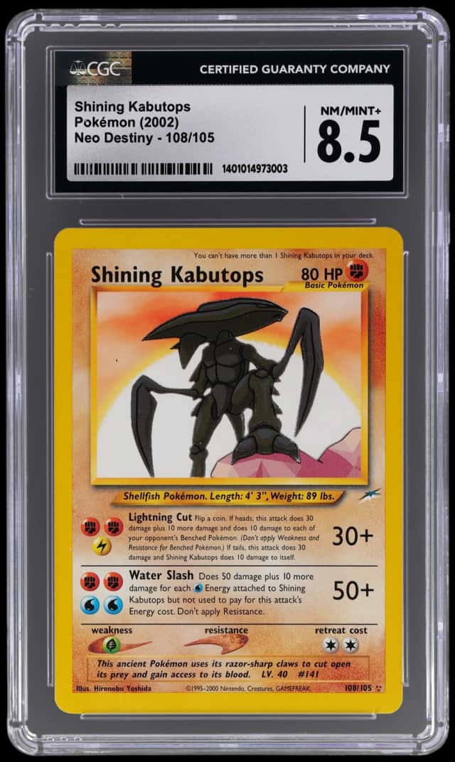 2002 Pokemon Neo Destiny Shining Kabutops #108