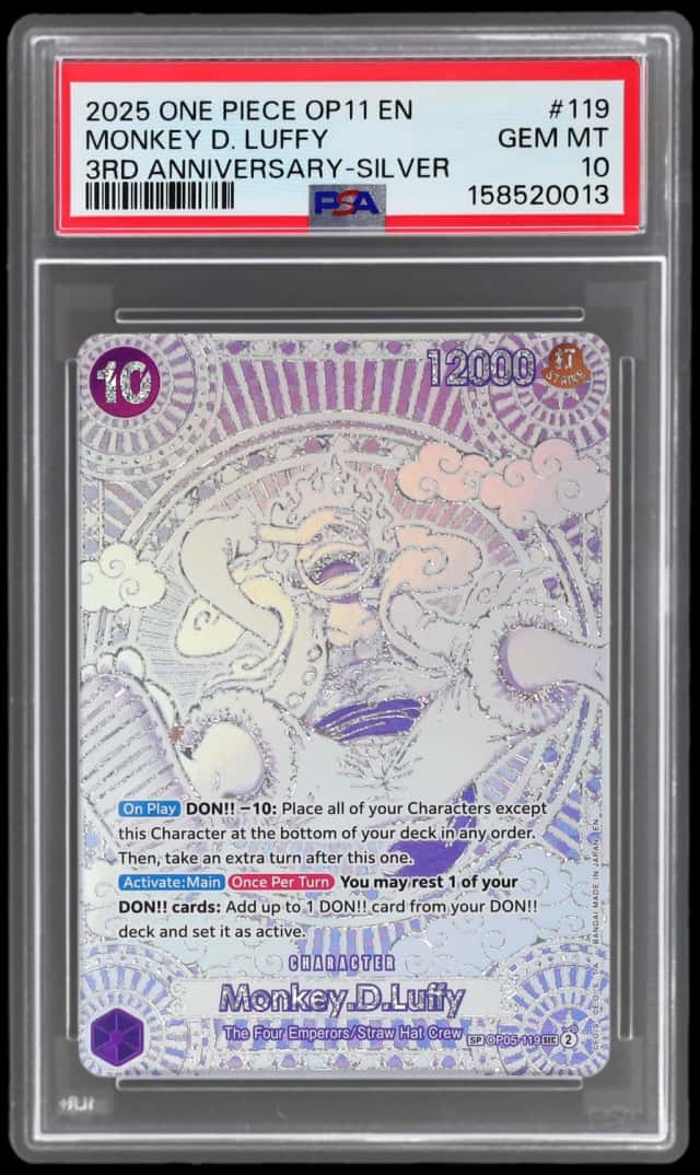 2025 One Piece A Fist of Divine Speed 3rd Anniversary Silver Monkey D. Luffy #OP05-119