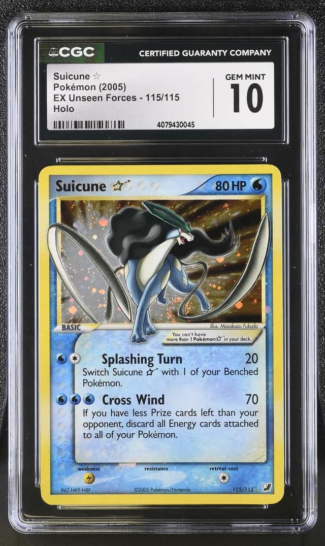2005 Pokemon EX Unseen Forces Holo Suicune Gold Star #115 CGC 9.5 GEM MINT